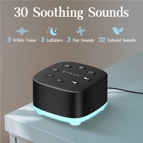 Meditation White Noise Sound Machine 30 Soothing Sounds with 32 Volume Control - Picture 2 of 7